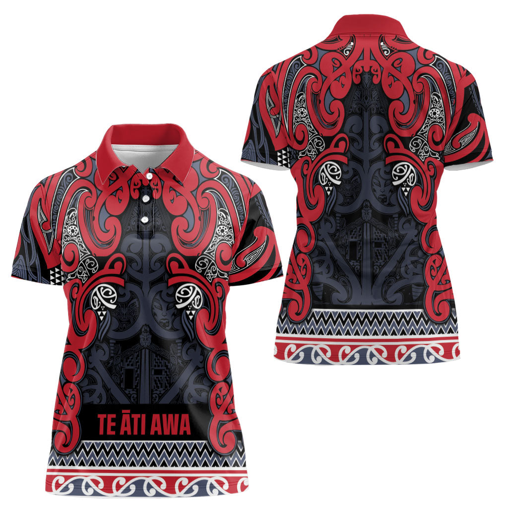 Aotearoa Iwi Te ati Awa Women Polo Shirt Maori Wharenui House Tribal Pattern LT9 - Polynesian Pride