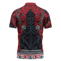 Aotearoa Iwi Te ati Awa Zipper Polo Shirt Maori Wharenui House Tribal Pattern LT9 - Polynesian Pride