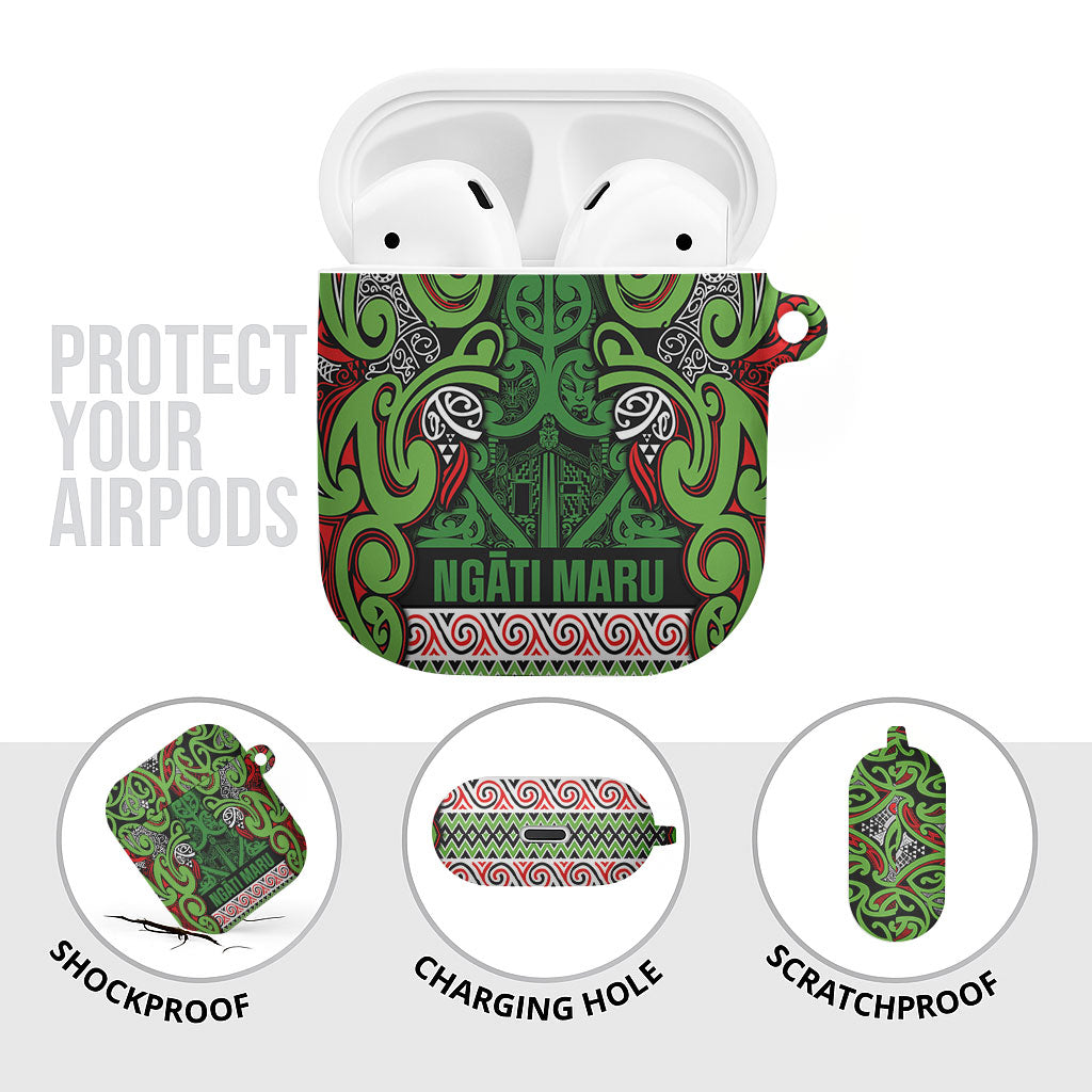 Aotearoa Iwi Ngati Maru Hauraki AirPods Case Maori Wharenui House Tribal Pattern LT9 - Polynesian Pride