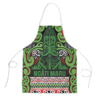 Aotearoa Iwi Ngati Maru Hauraki Apron Maori Wharenui House Tribal Pattern LT9 Green Red - Polynesian Pride