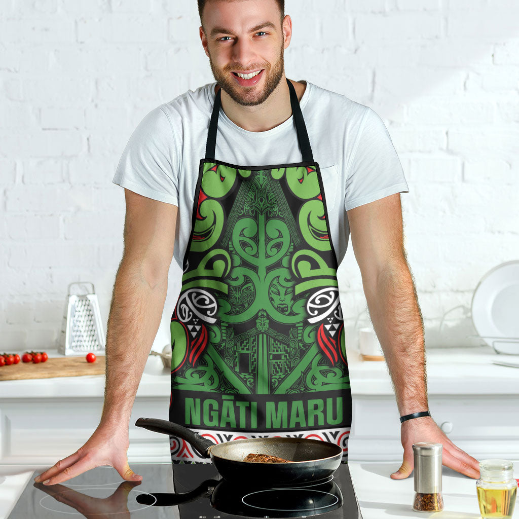 Aotearoa Iwi Ngati Maru Hauraki Apron Maori Wharenui House Tribal Pattern LT9 - Polynesian Pride