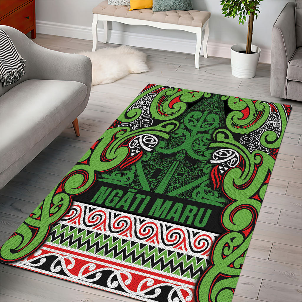 Aotearoa Iwi Ngati Maru Hauraki Area Rug Maori Wharenui House Tribal Pattern LT9 - Polynesian Pride