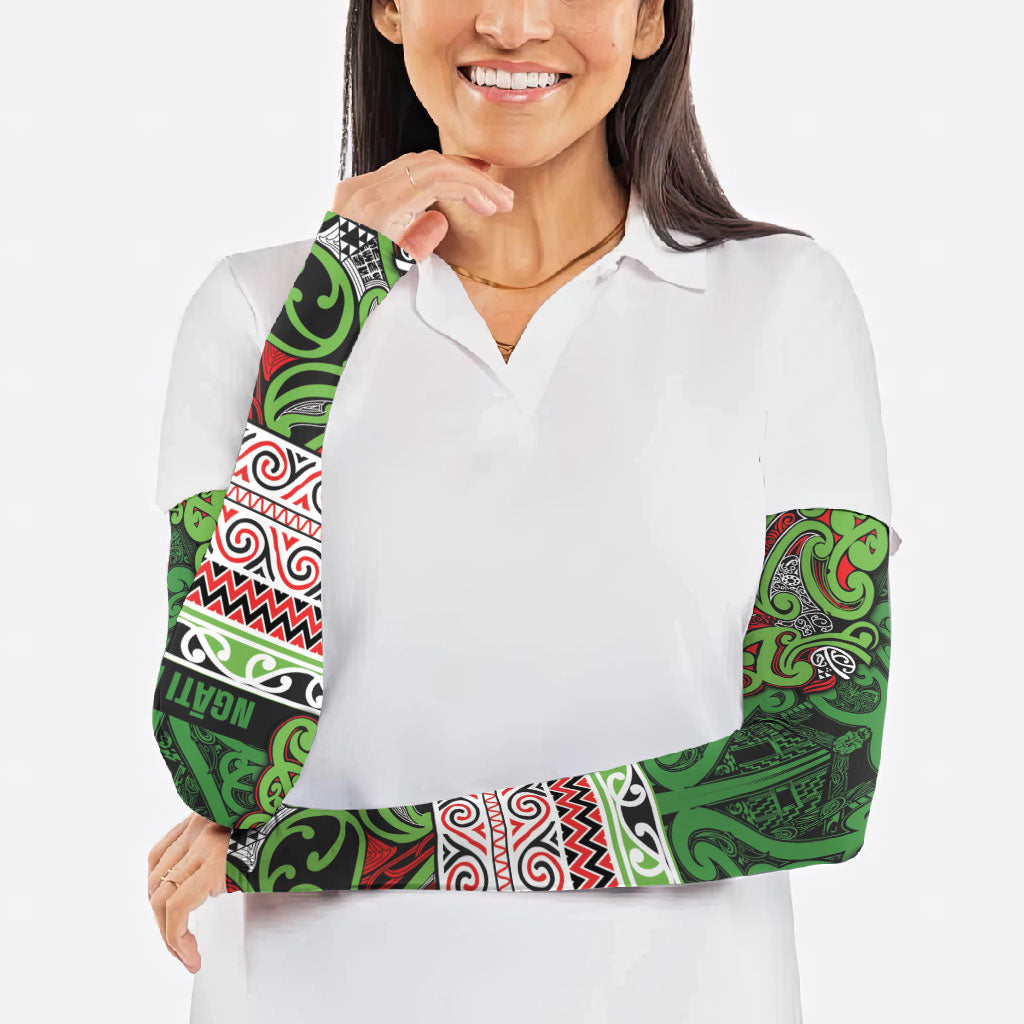 Aotearoa Iwi Ngati Maru Hauraki Arm Sleeves Maori Wharenui House Tribal Pattern LT9 - Polynesian Pride