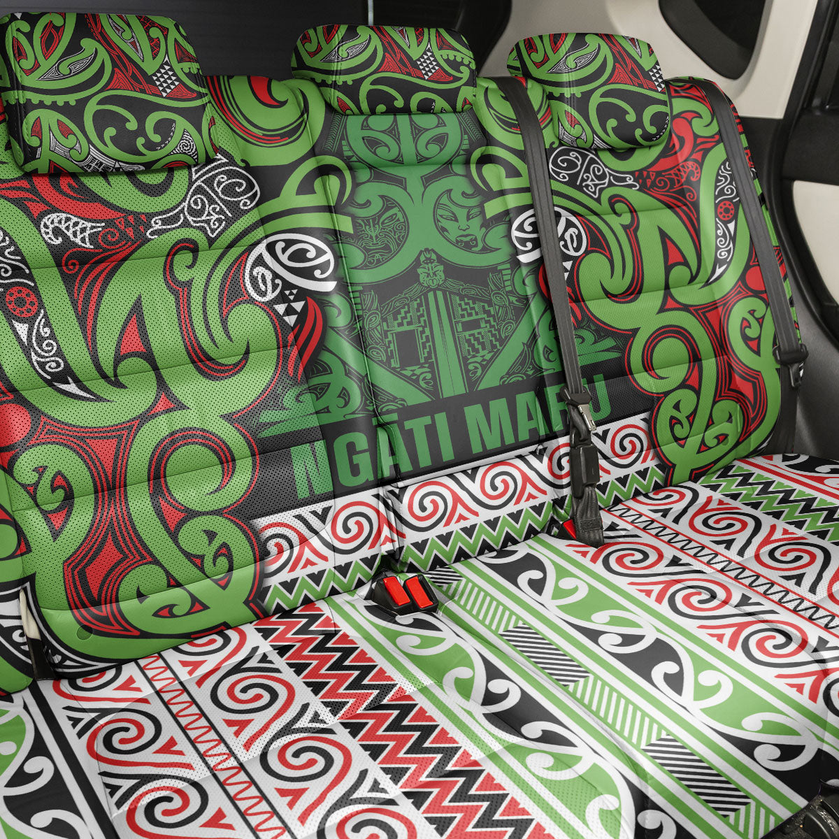 Aotearoa Iwi Ngati Maru Hauraki Back Car Seat Cover Maori Wharenui House Tribal Pattern LT9 - Polynesian Pride