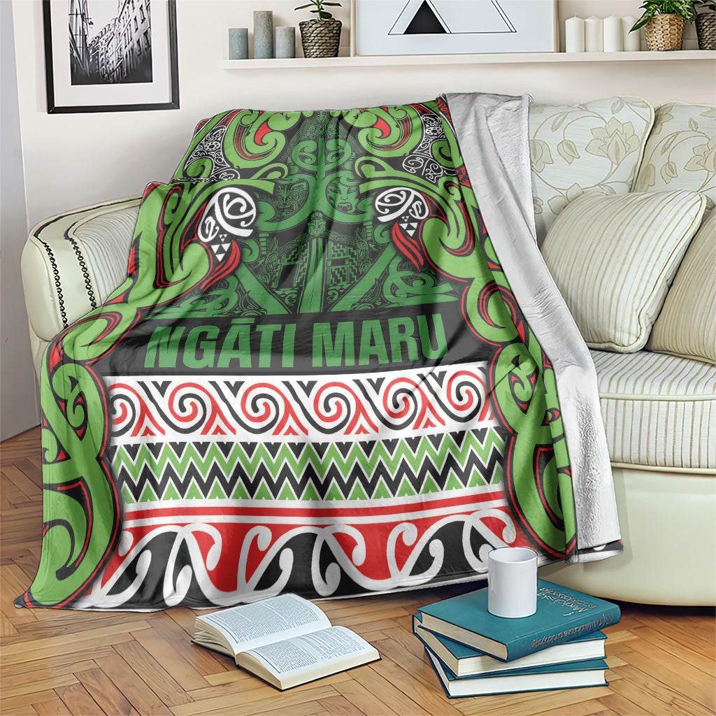 Aotearoa Iwi Ngati Maru Hauraki Blanket Maori Wharenui House Tribal Pattern LT9 Green Red - Polynesian Pride