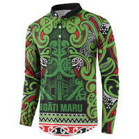 Aotearoa Iwi Ngati Maru Hauraki Button Sweatshirt Maori Wharenui House Tribal Pattern LT9 - Polynesian Pride