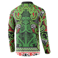 Aotearoa Iwi Ngati Maru Hauraki Button Sweatshirt Maori Wharenui House Tribal Pattern LT9 - Polynesian Pride