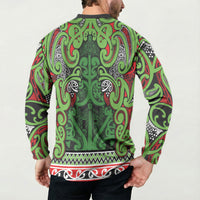 Aotearoa Iwi Ngati Maru Hauraki Button Sweatshirt Maori Wharenui House Tribal Pattern LT9 - Polynesian Pride