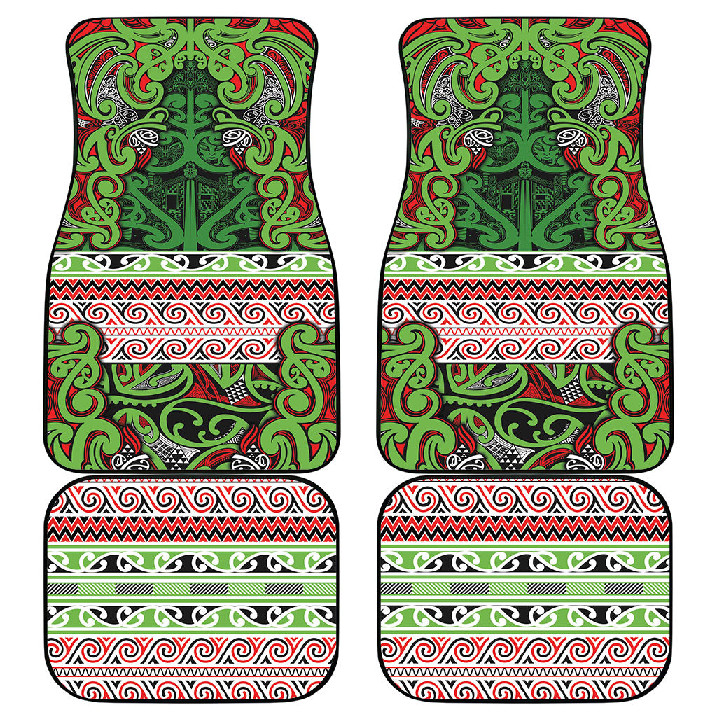 Aotearoa Iwi Ngati Maru Hauraki Car Mats Maori Wharenui House Tribal Pattern LT9 - Polynesian Pride