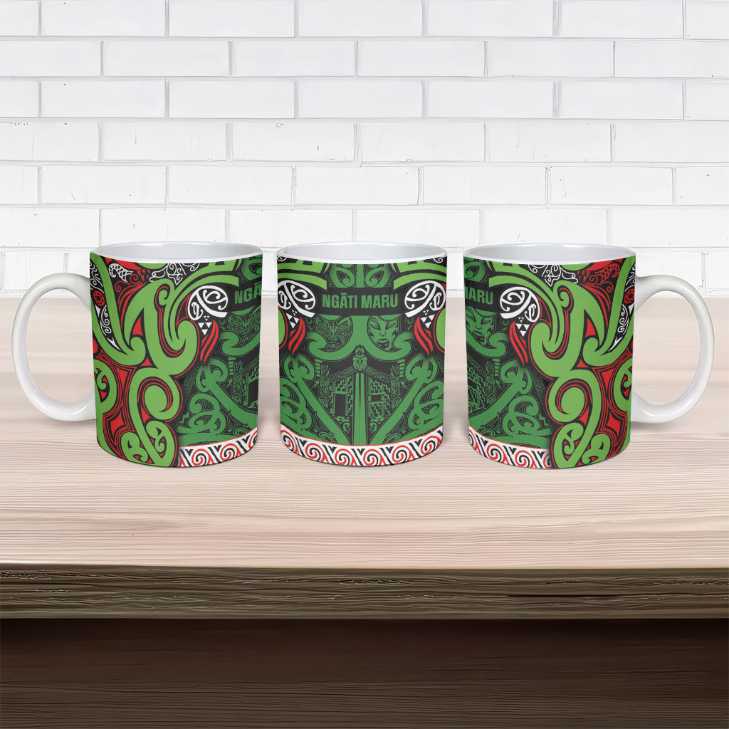 Aotearoa Iwi Ngati Maru Hauraki Ceramic Mug Maori Wharenui House Tribal Pattern LT9 - Polynesian Pride