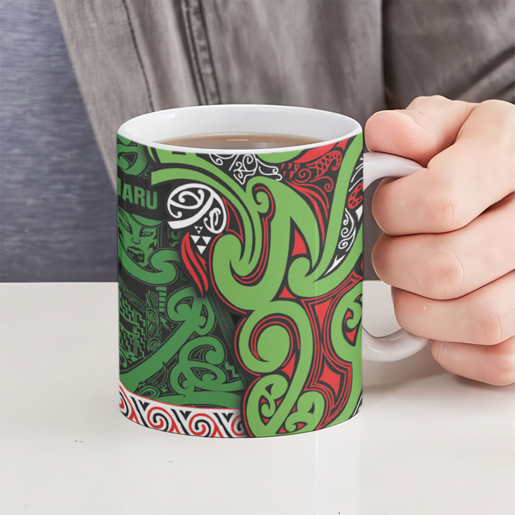 Aotearoa Iwi Ngati Maru Hauraki Ceramic Mug Maori Wharenui House Tribal Pattern LT9 - Polynesian Pride