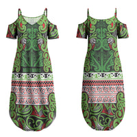 Aotearoa Iwi Ngati Maru Hauraki Couples Matching Summer Maxi Dress and Long Sleeve Button Shirt Maori Wharenui House Tribal Pattern LT9 - Polynesian Pride