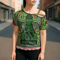 Aotearoa Iwi Ngati Maru Hauraki Cross Shoulder Shirt Maori Wharenui House Tribal Pattern LT9 - Polynesian Pride