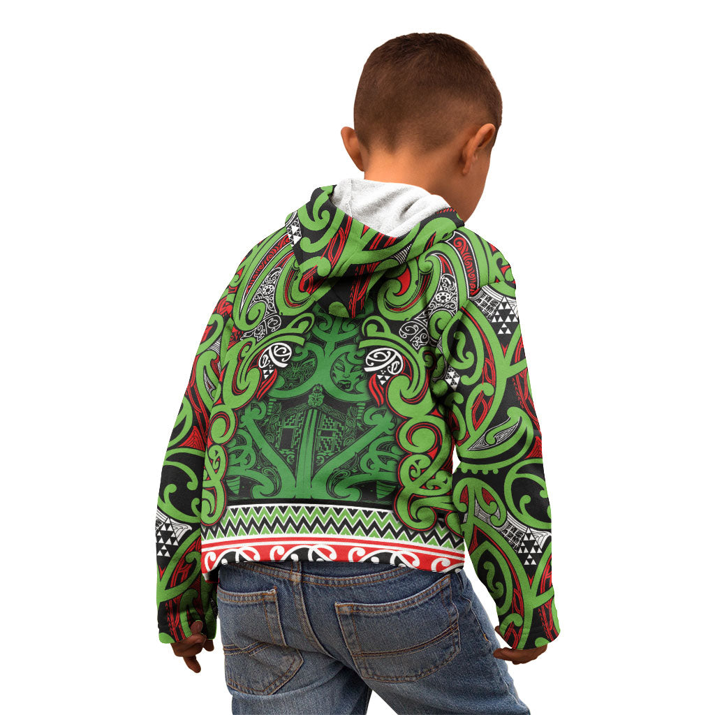 Aotearoa Iwi Ngati Maru Hauraki Kid Hoodie Maori Wharenui House Tribal Pattern LT9 - Polynesian Pride