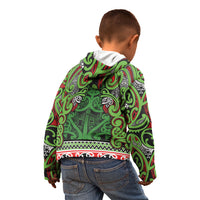 Aotearoa Iwi Ngati Maru Hauraki Kid Hoodie Maori Wharenui House Tribal Pattern LT9 - Polynesian Pride