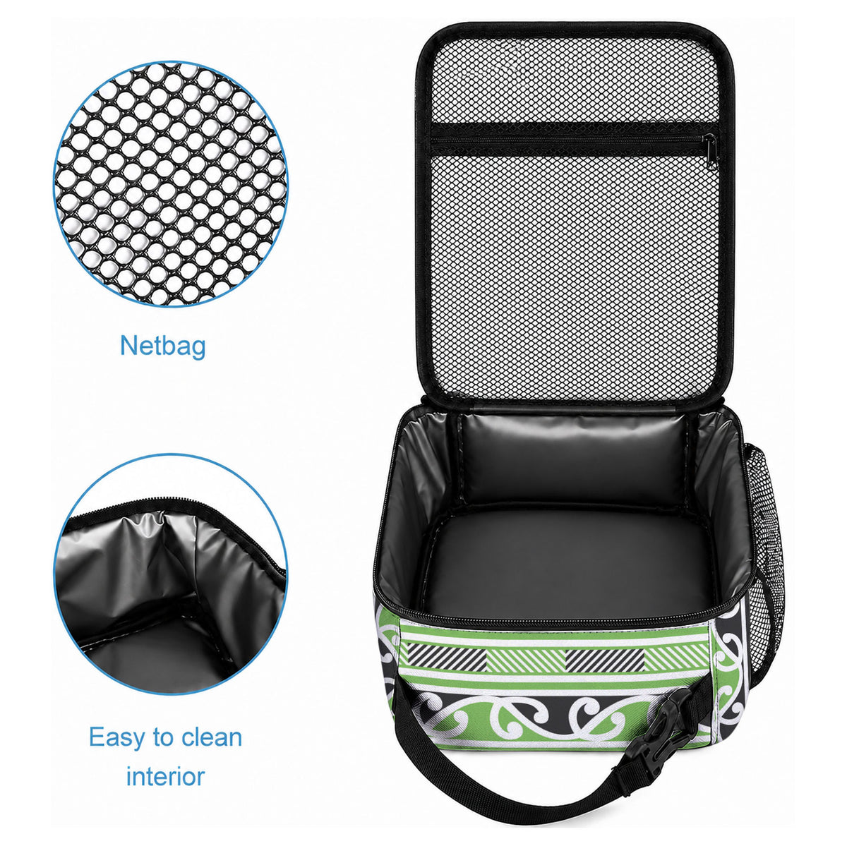 Aotearoa Iwi Ngati Maru Hauraki Lunch Bag Maori Wharenui House Tribal Pattern