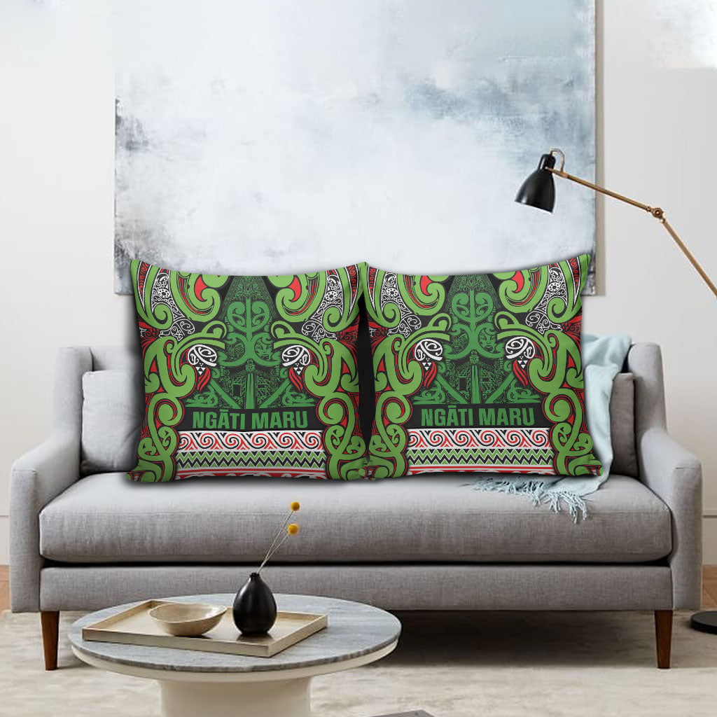 Aotearoa Iwi Ngati Maru Hauraki Pillow Cover Maori Wharenui House Tribal Pattern LT9 - Polynesian Pride