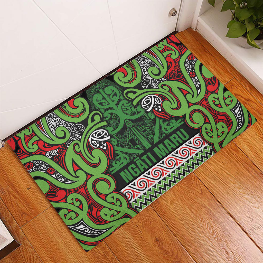 Aotearoa Iwi Ngati Maru Hauraki Rubber Doormat Maori Wharenui House Tribal Pattern LT9 - Polynesian Pride