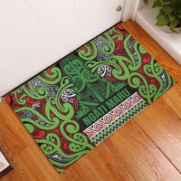 Aotearoa Iwi Ngati Maru Hauraki Rubber Doormat Maori Wharenui House Tribal Pattern LT9 - Polynesian Pride