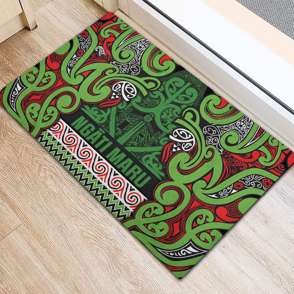Aotearoa Iwi Ngati Maru Hauraki Rubber Doormat Maori Wharenui House Tribal Pattern LT9 - Polynesian Pride