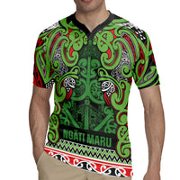 Aotearoa Iwi Ngati Maru Hauraki Rugby Jersey Maori Wharenui House Tribal Pattern LT9 - Polynesian Pride