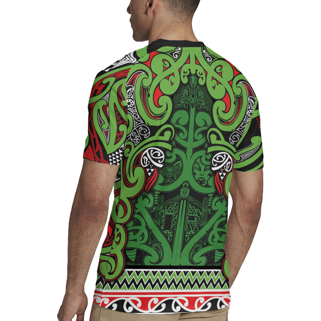 Aotearoa Iwi Ngati Maru Hauraki Rugby Jersey Maori Wharenui House Tribal Pattern LT9 - Polynesian Pride