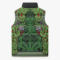 Aotearoa Iwi Ngati Maru Hauraki Sleeveless Puffer Jacket Maori Wharenui House Tribal Pattern LT9 - Polynesian Pride