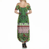 Aotearoa Iwi Ngati Maru Hauraki Summer Maxi Dress Maori Wharenui House Tribal Pattern LT9 - Polynesian Pride