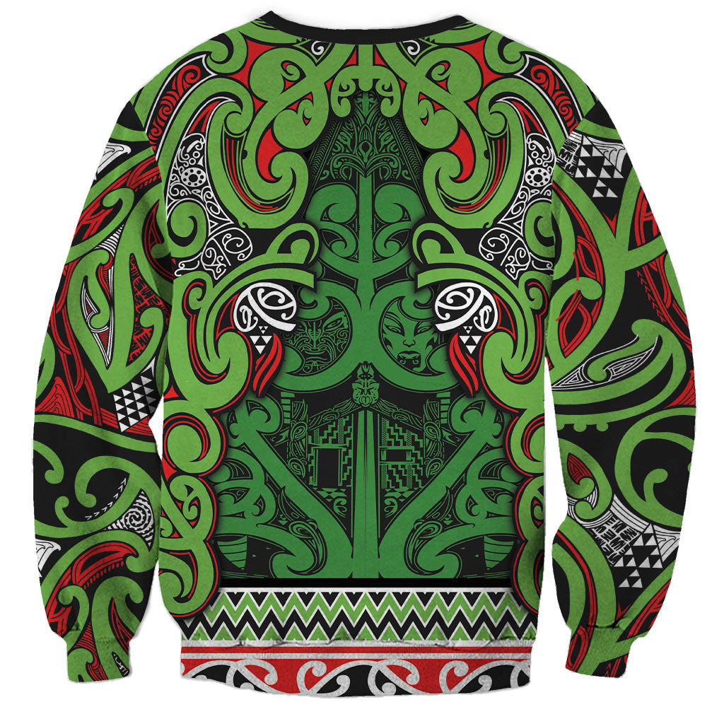 Aotearoa Iwi Ngati Maru Hauraki Sweatshirt Maori Wharenui House Tribal Pattern LT9 - Polynesian Pride