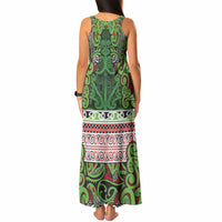 Aotearoa Iwi Ngati Maru Hauraki Tank Maxi Dress Maori Wharenui House Tribal Pattern LT9 - Polynesian Pride