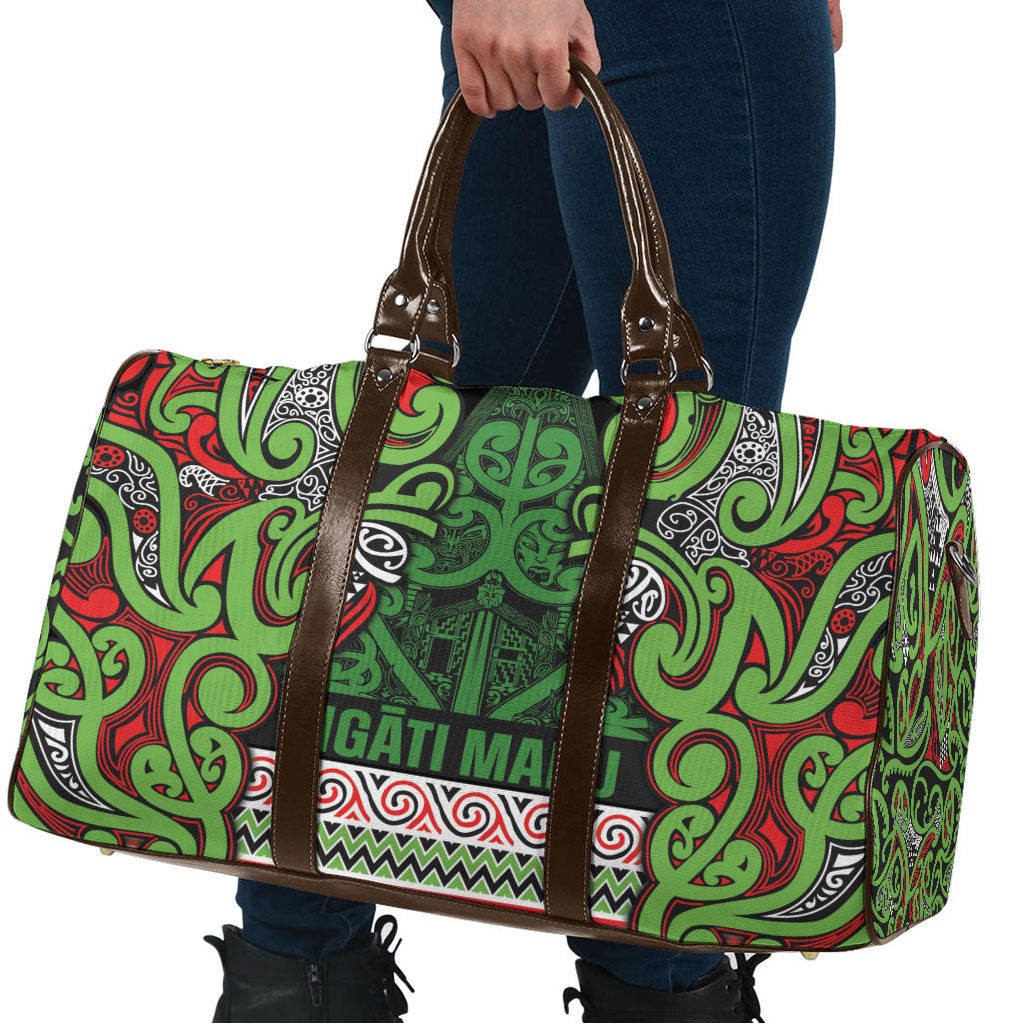 Aotearoa Iwi Ngati Maru Hauraki Travel Bag Maori Wharenui House Tribal Pattern LT9 - Polynesian Pride