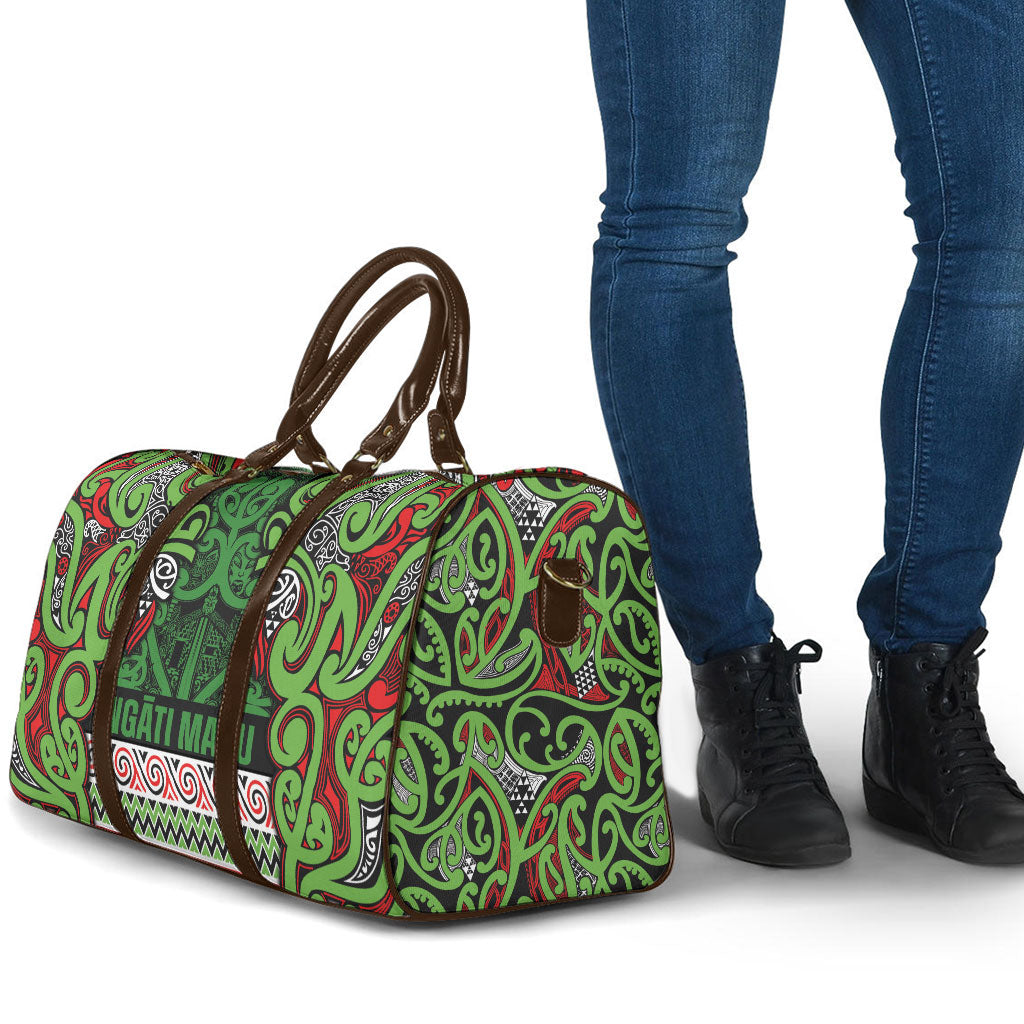 Aotearoa Iwi Ngati Maru Hauraki Travel Bag Maori Wharenui House Tribal Pattern LT9 - Polynesian Pride
