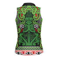 Aotearoa Iwi Ngati Maru Hauraki Women Sleeveless Polo Shirt Maori Wharenui House Tribal Pattern LT9 - Polynesian Pride