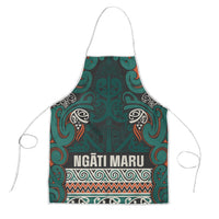 Aotearoa Iwi Ngāti Maru Taranaki Apron Maori Wharenui House Tribal Pattern LT9 Deep Teal - Polynesian Pride