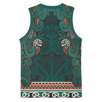 Aotearoa Iwi Ngāti Maru Taranaki Basketball Jersey Maori Wharenui House Tribal Pattern LT9 - Polynesian Pride