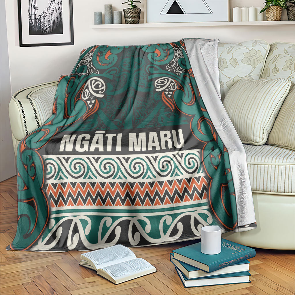 Aotearoa Iwi Ngāti Maru Taranaki Blanket Maori Wharenui House Tribal Pattern LT9 Deep Teal - Polynesian Pride