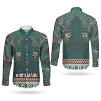 Aotearoa Iwi Ngāti Maru Taranaki Couples Matching Summer Maxi Dress and Long Sleeve Button Shirt Maori Wharenui House Tribal Pattern LT9 - Polynesian Pride