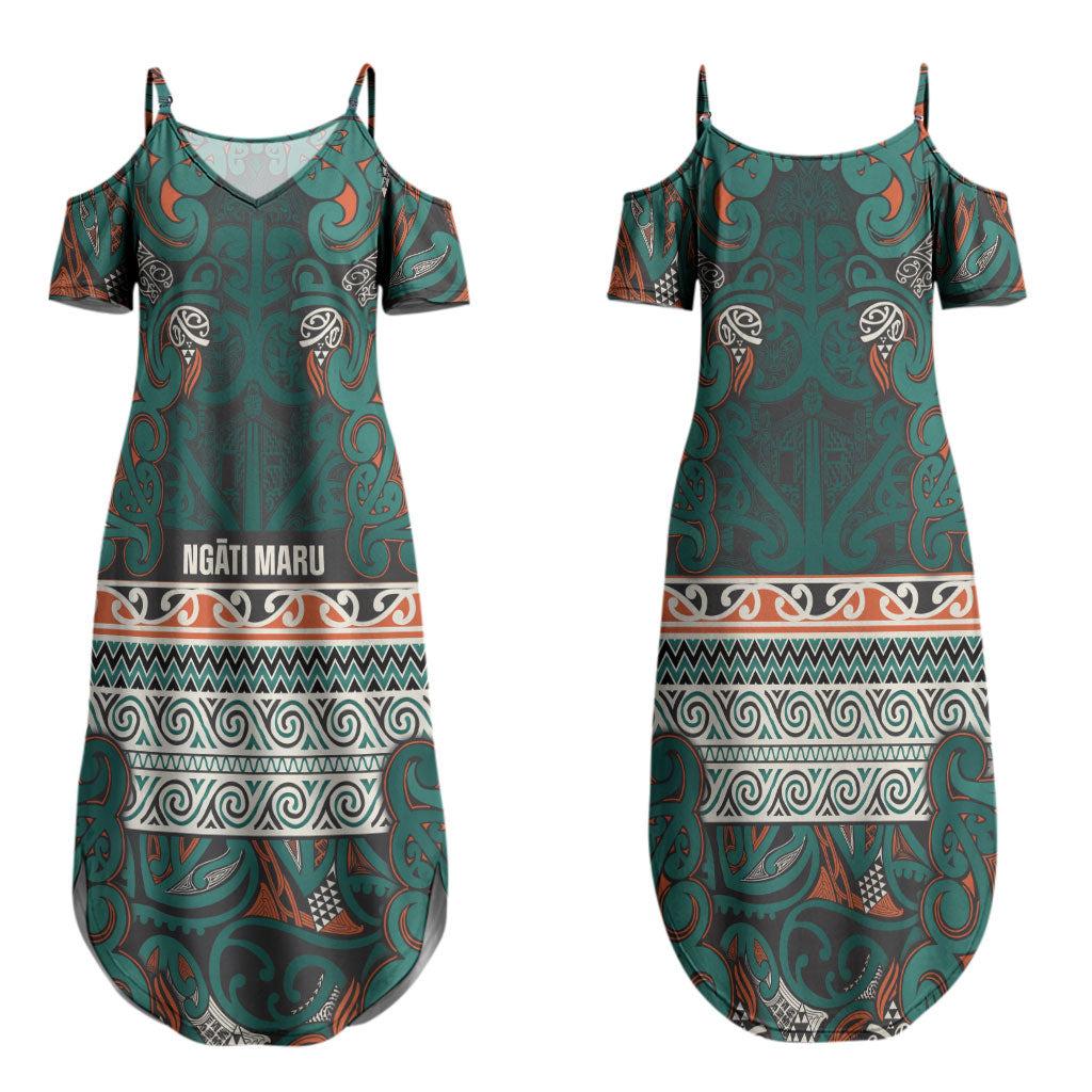 Aotearoa Iwi Ngāti Maru Taranaki Couples Matching Summer Maxi Dress and Long Sleeve Button Shirt Maori Wharenui House Tribal Pattern LT9 - Polynesian Pride