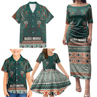 Aotearoa Iwi Ngāti Maru Taranaki Family Matching Puletasi and Hawaiian Shirt Maori Wharenui House Tribal Pattern LT9 - Polynesian Pride