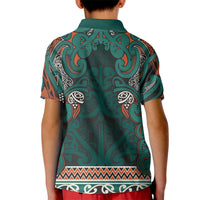 Aotearoa Iwi Ngāti Maru Taranaki Kid Polo Shirt Maori Wharenui House Tribal Pattern LT9 - Polynesian Pride