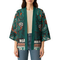Aotearoa Iwi Ngāti Maru Taranaki Kimono Maori Wharenui House Tribal Pattern LT9 - Polynesian Pride