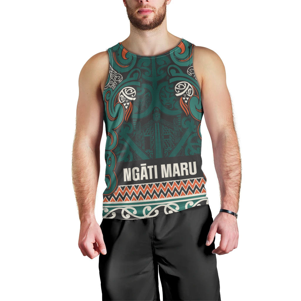 Aotearoa Iwi Ngāti Maru Taranaki Men Tank Top Maori Wharenui House Tribal Pattern LT9 - Polynesian Pride
