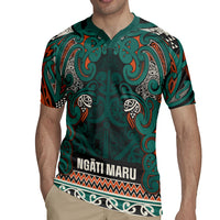 Aotearoa Iwi Ngāti Maru Taranaki Rugby Jersey Maori Wharenui House Tribal Pattern LT9 - Polynesian Pride