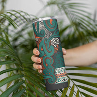 Aotearoa Iwi Ngāti Maru Taranaki Skinny Tumbler Maori Wharenui House Tribal Pattern LT9 - Polynesian Pride