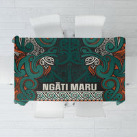 Aotearoa Iwi Ngāti Maru Taranaki Tablecloth Maori Wharenui House Tribal Pattern LT9 Deep Teal - Polynesian Pride