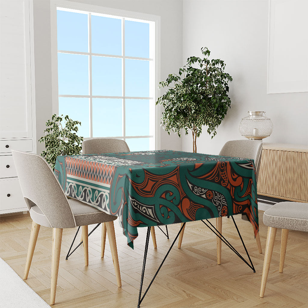 Aotearoa Iwi Ngāti Maru Taranaki Tablecloth Maori Wharenui House Tribal Pattern LT9 - Polynesian Pride