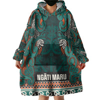 Aotearoa Iwi Ngāti Maru Taranaki Wearable Blanket Hoodie Maori Wharenui House Tribal Pattern LT9 - Polynesian Pride