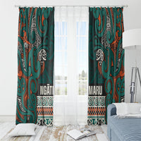 Aotearoa Iwi Ngāti Maru Taranaki Window Curtain Maori Wharenui House Tribal Pattern LT9 - Polynesian Pride