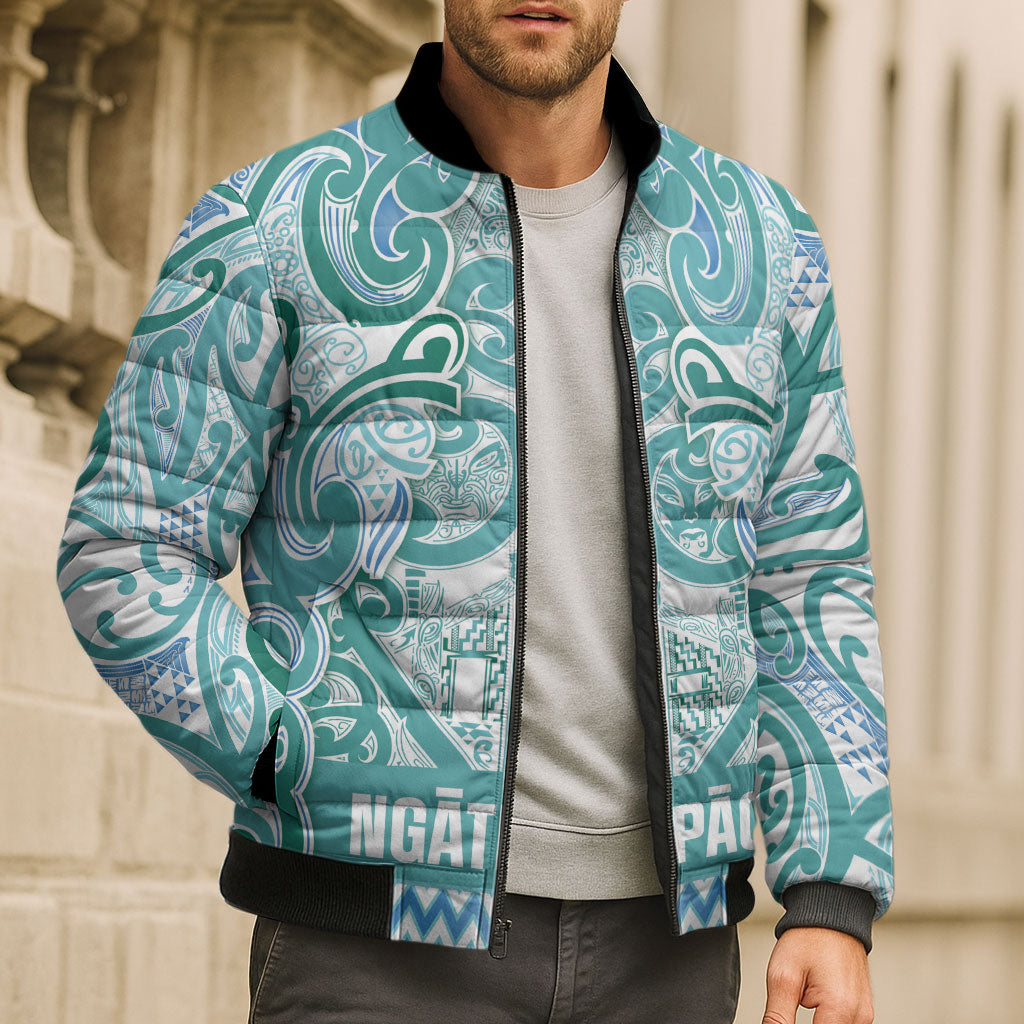 Aotearoa Iwi Ngati Paoa Bomber Puffer Jacket Maori Wharenui House Tribal Pattern LT9 - Polynesian Pride