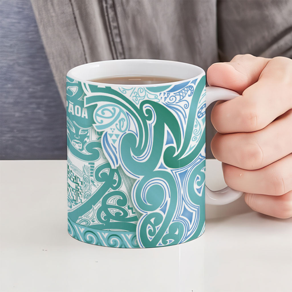 Aotearoa Iwi Ngati Paoa Ceramic Mug Maori Wharenui House Tribal Pattern LT9 - Polynesian Pride
